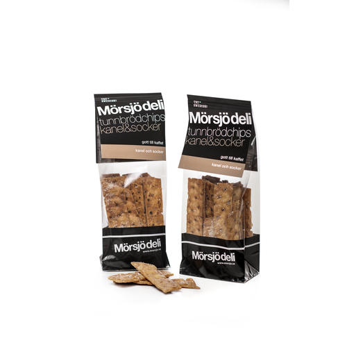 Tunnbrödchips KANEL&SOCKER 100g, 10påsar/kart